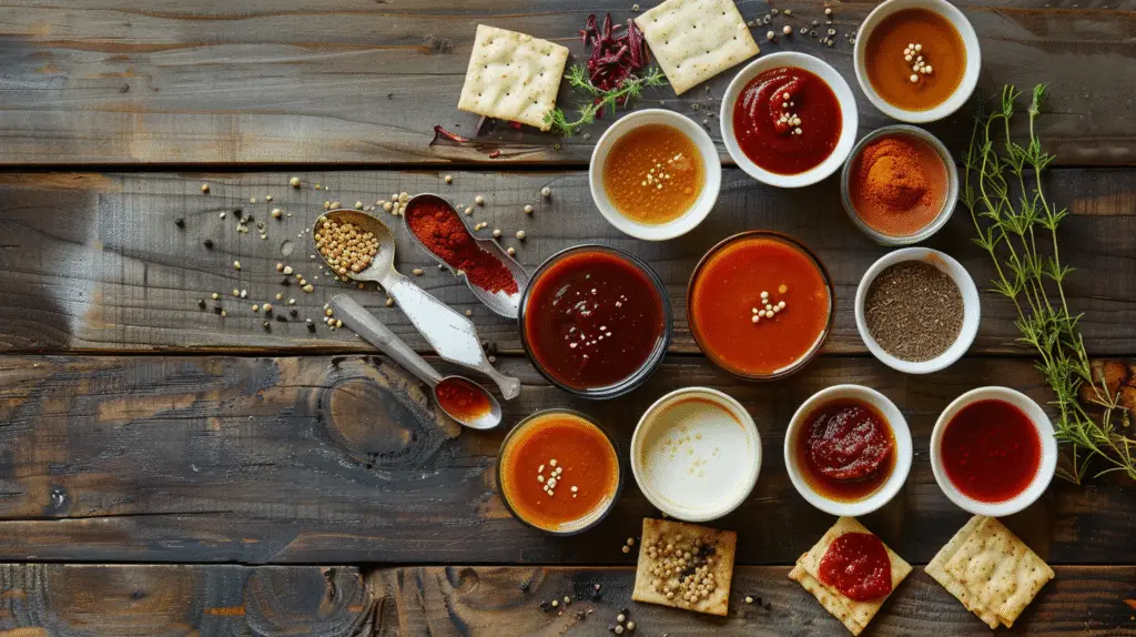 Hot Sauce Spice Scale: Your Complete Guide to Heat Levels and Scoville Ratings 7 Hot sauce spice scale tasting setup with various heat levels