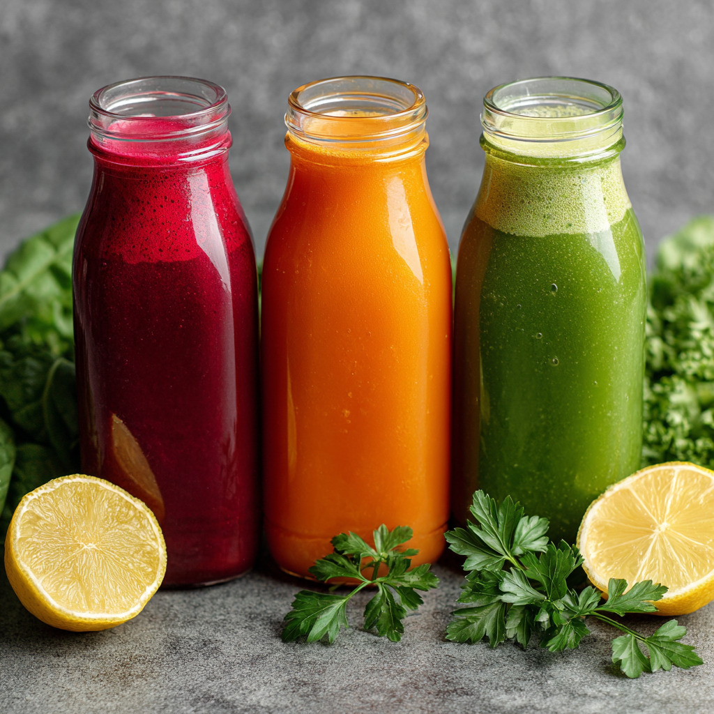 Liver Cleanse Juice Detox: Best Juices, Benefits, and How They Work 10 Three bottles of liver cleanse juice detox