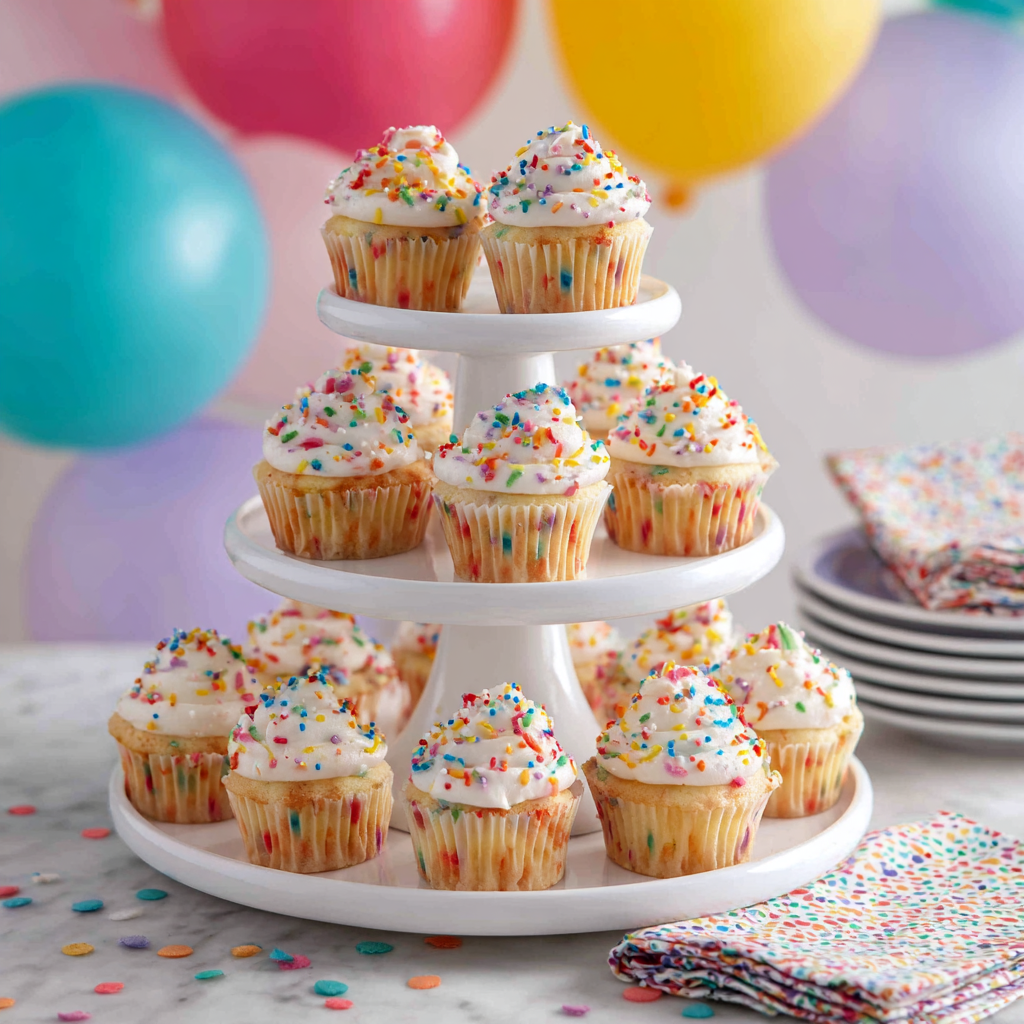 Funfetti Cake Cupcakes: Easy, Colorful Treats That Always Win Smiles 11 funfetti cupcake dessert display