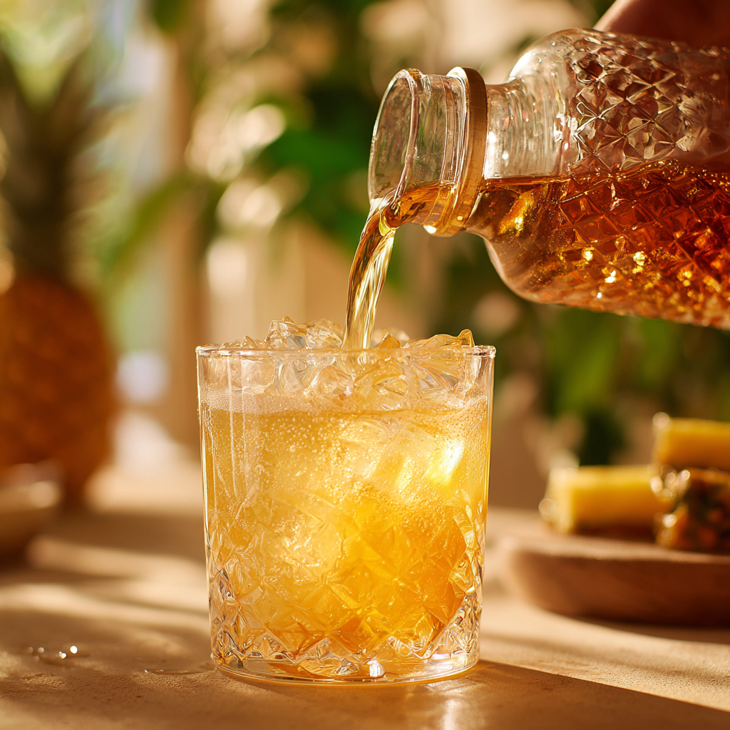 Malibu Drink with Pineapple Juice: A Simple, Tropical Classic That Never Fails 8 Pouring Malibu into pineapple juice with ice